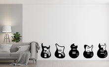 Load image into Gallery viewer, Guitar Wall Decal – Modern Music Wall Art, Guitar Silhouette Sticker, Set of Guitar's Wall Sticker, Musician Studio &amp; Home Decor 740LU