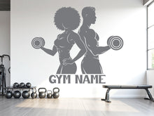 Load image into Gallery viewer, Couple Gym Wall Decal Fitness Wall Art Decor Gift Home Workout Sticker Motivational
