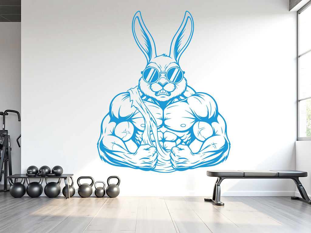 Rabbit Gym Wall Decal: Fitness Crossfit Home Gym Decor
