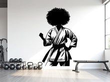 Load image into Gallery viewer, Karate Girl Wall Decal Girl Karate wall Decor Sport Art Vinyl Karate Wall Stickers Bedroom Gym Workout Girl Motivation wall art