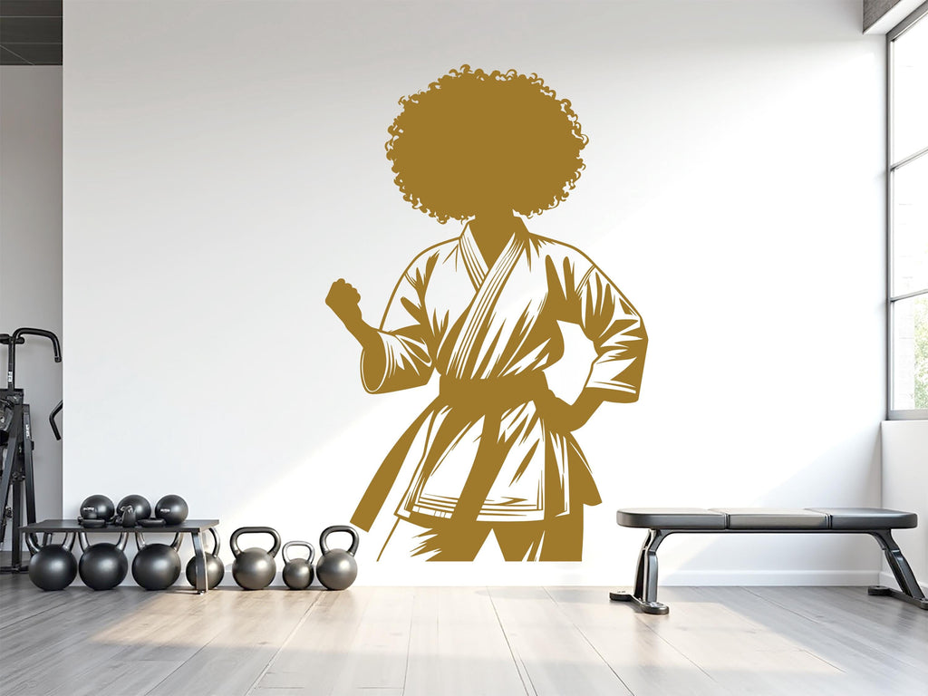 Karate Girl Wall Decal Girl Karate wall Decor Sport Art Vinyl Karate Wall Stickers Bedroom Gym Workout Girl Motivation wall art