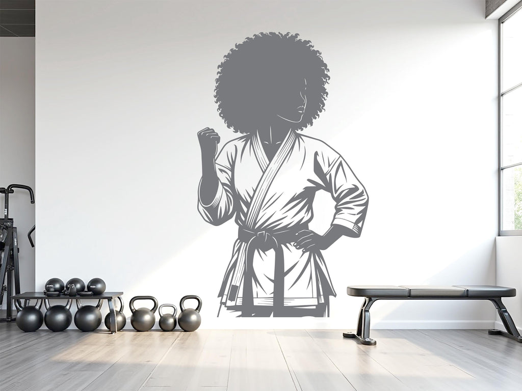 Karate Girl Wall Decal Girl Karate wall Decor Sport Art Vinyl Karate Wall Stickers Bedroom Gym Workout Girl Motivation wall art