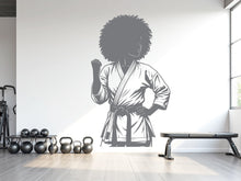 Load image into Gallery viewer, Karate Girl Wall Decal Girl Karate wall Decor Sport Art Vinyl Karate Wall Stickers Bedroom Gym Workout Girl Motivation wall art