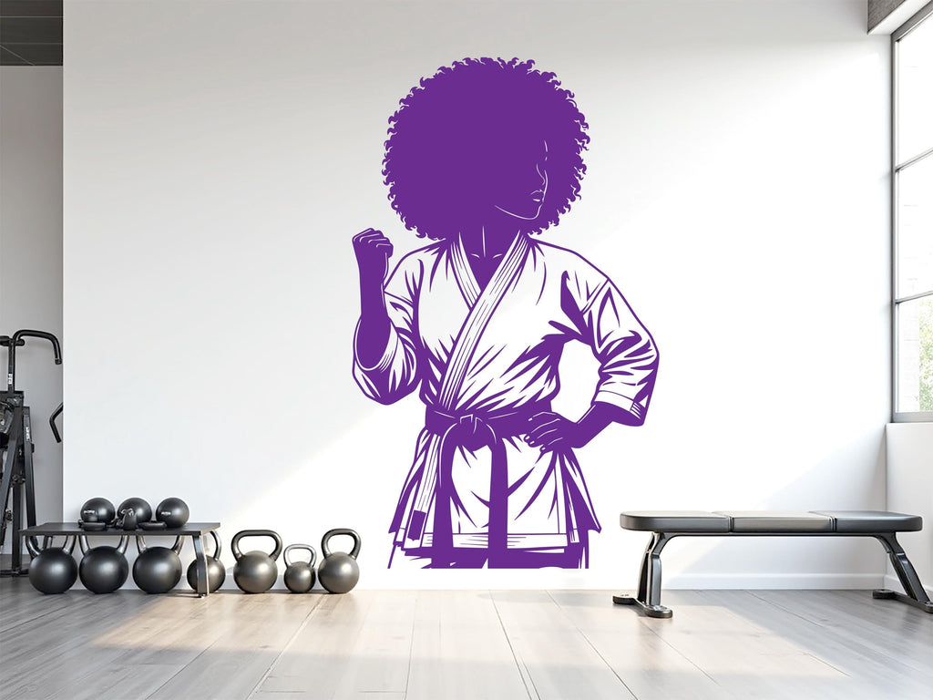 Karate Girl Wall Decal Girl Karate wall Decor Sport Art Vinyl Karate Wall Stickers Bedroom Gym Workout Girl Motivation wall art