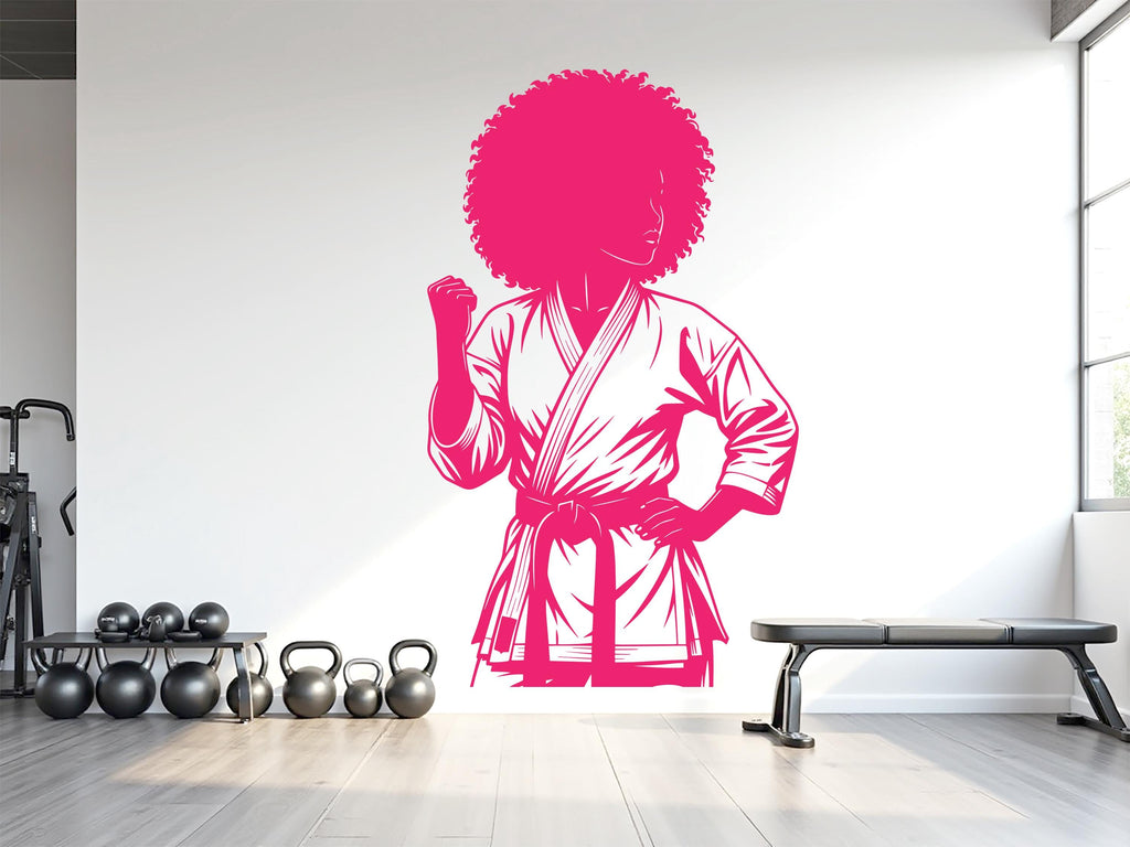 Karate Girl Wall Decal Girl Karate wall Decor Sport Art Vinyl Karate Wall Stickers Bedroom Gym Workout Girl Motivation wall art