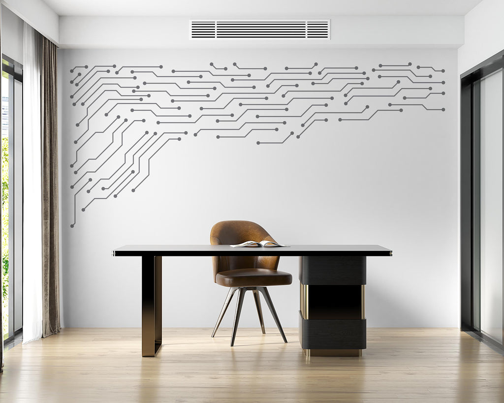 Circuit Board Wall Decal, Tech Office Decor
