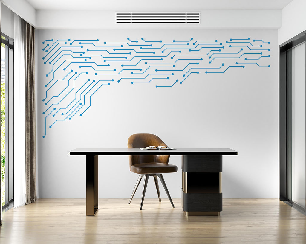 Circuit Board Wall Decal, Tech Office Decor