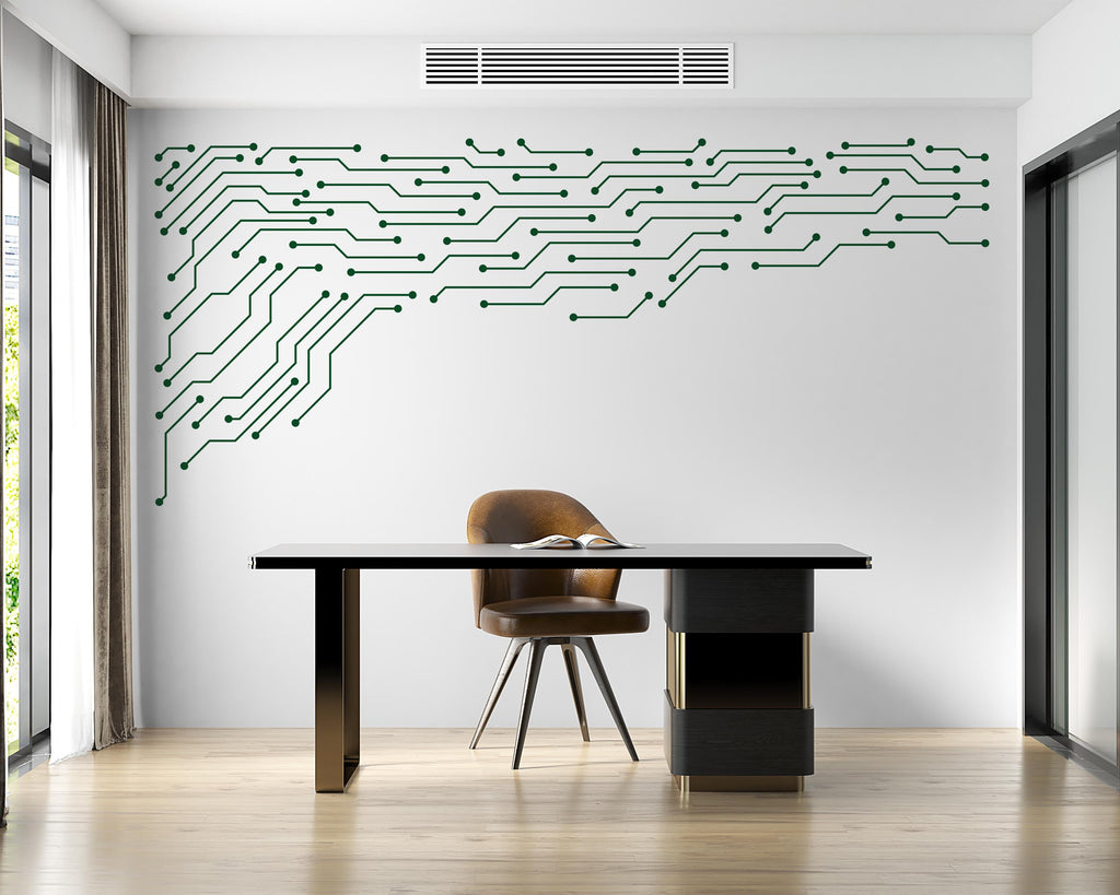 Circuit Board Wall Decal, Tech Office Decor