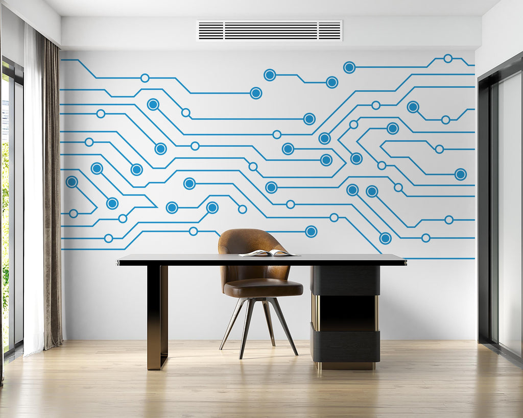 Circuit Board Wall Decal, Tech Office Decor