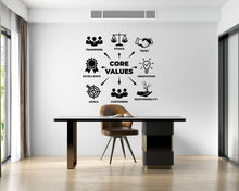 Load image into Gallery viewer, Core Values Wall Decal | Office Wall Art Quote | Teamwork Ethics Trust Innovation | Business Office Decor | Company Vinyl Sticker 741LU