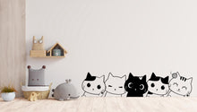 Load image into Gallery viewer, Peeking Cat Wall Art Decal, Cat wall decals, Gift for Kids, Grooming wall decor, Veterinary decals, Pet shop cat wall vinyl decal 742LU