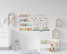 Load image into Gallery viewer, Cool kids Reading Books Wall Decal, Alphabet Reading Room Decor