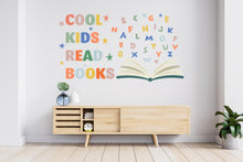 Load image into Gallery viewer, Cool kids Reading Books Wall Decal, Alphabet Reading Room Decor