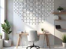 Load image into Gallery viewer, Binary Code Wall Decal, Technology Vinyl Wall Art Decal, Circuit Board Wall Decal, Office Wall Decor, Computer It Decor Office 762LU