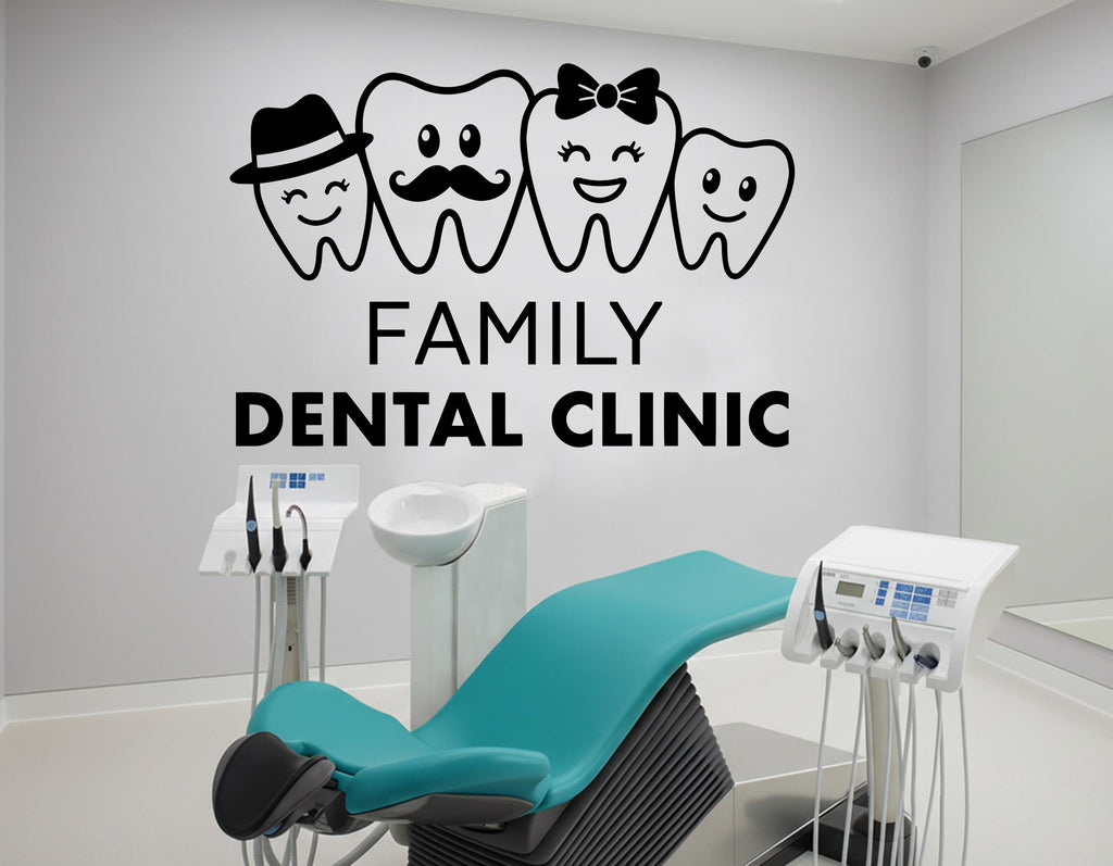 Dental Family wall decor Smile Dental Stickers Dental Clinic Wall Decal Door Wall Sticker Dental Clinic Wall Décor Tooth wall decal