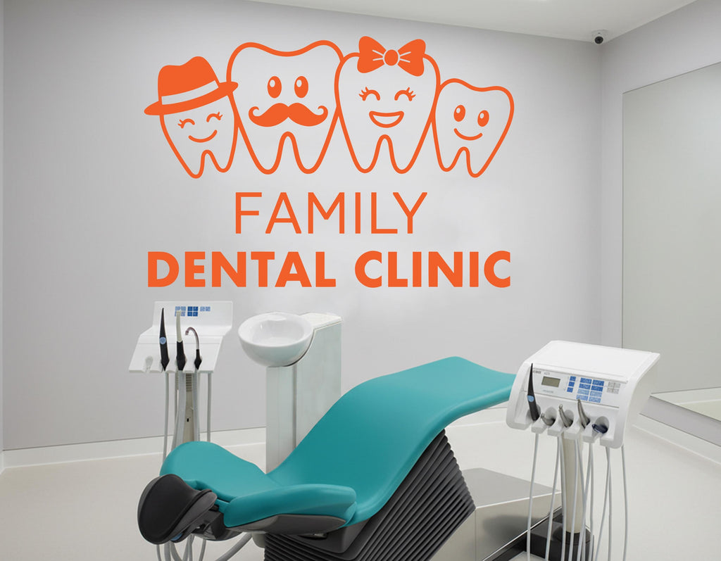 Dental Family wall decor Smile Dental Stickers Dental Clinic Wall Decal Door Wall Sticker Dental Clinic Wall Décor Tooth wall decal