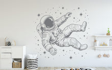 Load image into Gallery viewer, Astronaut Rocket Vinyl Wall Decal – Space Nursery Decor