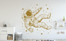Load image into Gallery viewer, Astronaut Rocket Vinyl Wall Decal – Space Nursery Decor