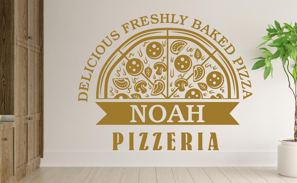 Custom Name Pizza Wall Decal | Restaurant Pizzeria Decor