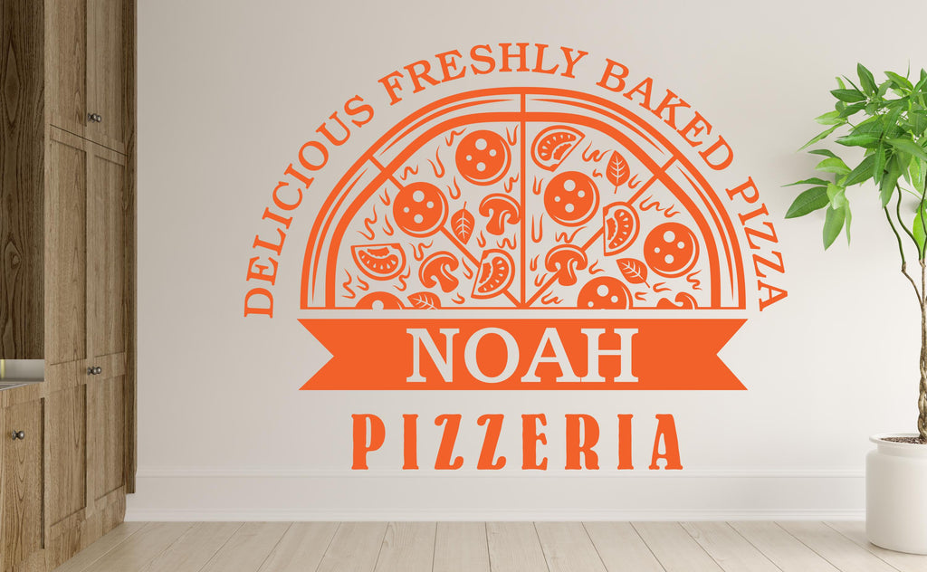 Custom Name Pizza Wall Decal | Restaurant Pizzeria Decor