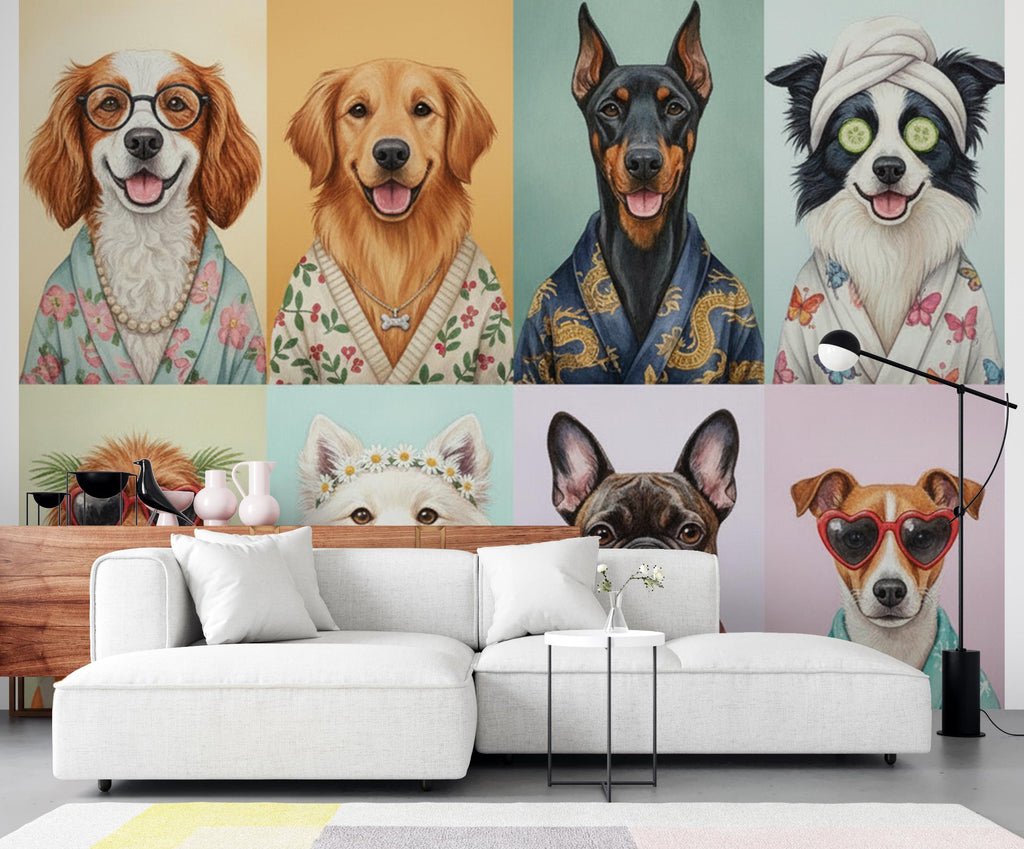 Grooming Salon Wallpaper | Dog SPA Wall Mural | Peel and stick