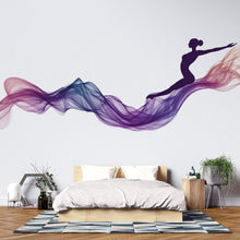 Load image into Gallery viewer, Dancer Wall Mural, Ballet Wall Art, Abstract Dance Wallpaper, Modern Purple Wave Wall Decor, Bedroom Peel and Stick Wall Mural 493mv