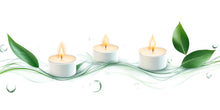 Load image into Gallery viewer, Candle Wall Mural, Spa Bathroom Wallpaper, Zen Wall Decor, Green Leaf Wall Art, Relaxing Bedroom Mural, Wellness, Peel and Stick 497mv