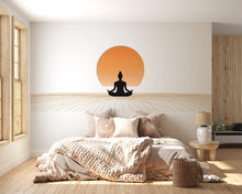 Load image into Gallery viewer, Meditation Wall Decal, Yoga Wall Decal, Zen Wall Sticker, Sunset Meditation Decal, Minimalist Yoga Wall Art, Spiritual Wall Decor, 501mv