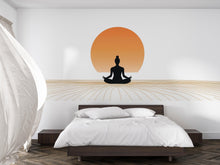 Load image into Gallery viewer, Meditation Wall Decal, Yoga Wall Decal, Zen Wall Sticker, Sunset Meditation Decal, Minimalist Yoga Wall Art, Spiritual Wall Decor, 501mv