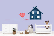 Load image into Gallery viewer, Home Heart Wall Decal, Love Home Wall Sticker, Minimalist House Wall Decal, Family Wall Art Decal, Modern Home Decor, 503mv