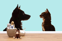Load image into Gallery viewer, Dog and Cat Wall Decal, Pet Wall Sticker, Dog Cat Wall Art, Animal Wall Decal, Pet Lover Gift, Dog Cat Nursery Decor, Wall Decor, 505mv