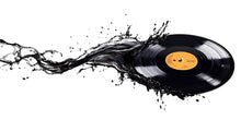 Load image into Gallery viewer, Vinyl Record Wall Decal, Music Wall Sticker, Record Splash Wall Art, DJ Wall Decor, Music Lover Gift, Modern Music Room Decor, 508mv