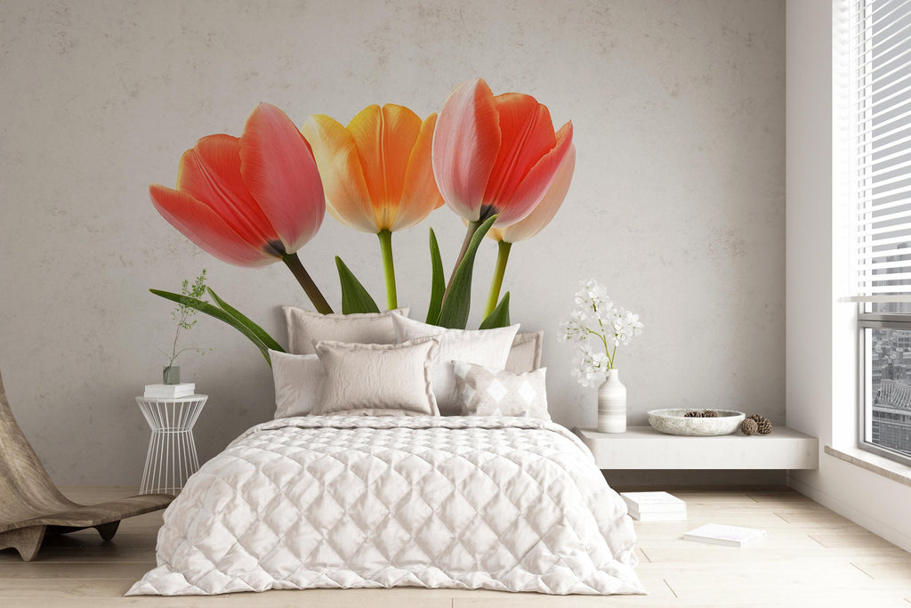Tulip Flower Wall Decal, Floral Wall Sticker, Large Flower Wall Art, Spring Flower Wall Decor, Flower Decal, Botanical Wall Decor, 003gm