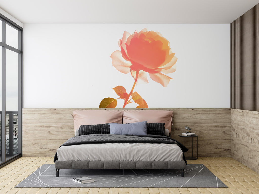 Rose Flower Wall Decal, Large Floral Wall Sticker, Rose Wall Art, Botanical Wall Decor, Romantic Wall Decal, Flower Wall Decor, 004gm