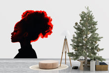 Load image into Gallery viewer, Woman Silhouette Wall Decal, Abstract Woman Wall Art, Modern Female Portrait Wall Sticker, Afro Woman Wall Decor,Minimalist Wall Decal 008gm