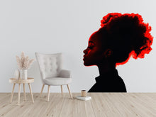 Load image into Gallery viewer, Woman Silhouette Wall Decal, Abstract Woman Wall Art, Modern Female Portrait Wall Sticker, Afro Woman Wall Decor,Minimalist Wall Decal 008gm