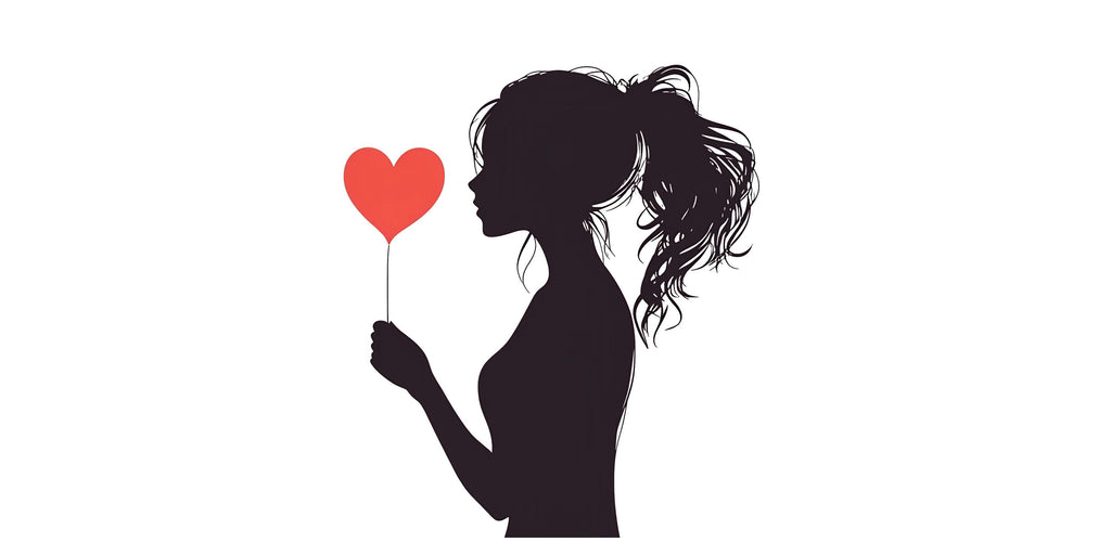 Woman Silhouette Wall Decal Heart, Romantic Wall Art Sticker, Modern Woman Wall Decor, Bedroom Wall Decal, Minimalist Wall Art, 011gm