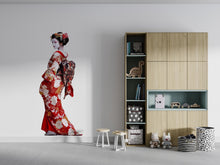 Load image into Gallery viewer, Geisha Wall Decal Japanese Woman, Kimono Wall Sticker, Japanese Wall Art, Asian Wall Decor, Geisha Decor, Oriental Wall Art Decal, 013gm