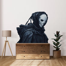 Load image into Gallery viewer, Grim Reaper Wall Decal, Hooded Skull Wall Art, Gothic Wall Sticker, Dark Aesthetic Wall Decor, Skull Wall Decal, Horror Wall Art, 014gm