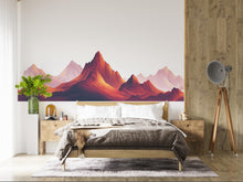 Load image into Gallery viewer, Mountain Wall Decal Landscape, Mountain Wall Art Sticker, Nature Wall Decor, Modern Mountain Wall Decal, Panorama Art, Wall Decor, 015gm