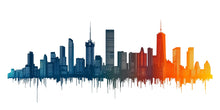 Load image into Gallery viewer, City Skyline Wall Decal, Modern City Wall Art, Skyline Wall Sticker, Urban Wall Decor, Cityscape Wall Decal, Modern Bedroom Wall Art, 018gm
