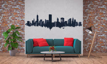 Load image into Gallery viewer, City Skyline Wall Decal, Modern Skyline Wall Art, Cityscape Wall Sticker, Urban Wall Decor, Minimalist City Wall Decal, Room Wall Art, 019gm