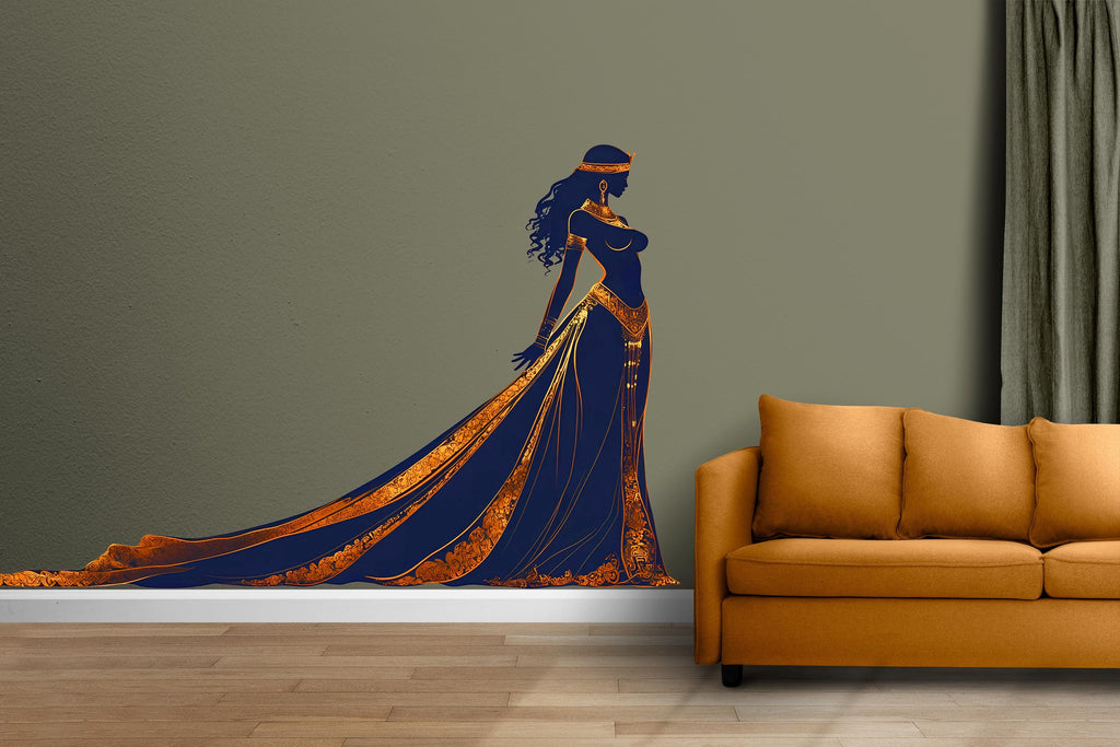 Goddess Wall Decal, Woman Silhouette Wall Sticker, Elegant Female Wall Art, Bedroom Wall Decal, Boho Wall Decor, Modern Wall Art, 021gm