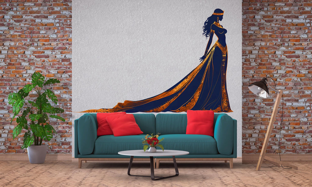 Goddess Wall Decal, Woman Silhouette Wall Sticker, Elegant Female Wall Art, Bedroom Wall Decal, Boho Wall Decor, Modern Wall Art, 021gm