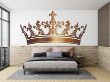 Load image into Gallery viewer, Crown Wall Decal, Royal Wall Sticker, Princess Crown Wall Art, King Queen Crown Decor, Wall Decal, Royal Decor, Large Crown Wall Art, 025gm