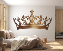 Load image into Gallery viewer, Crown Wall Decal, Royal Wall Sticker, Princess Crown Wall Art, King Queen Crown Decor, Wall Decal, Royal Decor, Large Crown Wall Art, 025gm