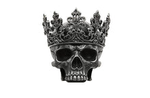 Load image into Gallery viewer, Crowned Skull Wall Decal, Skull Wall Sticker, Gothic Skull Wall Art, King Skull Wall Decor, Dark Aesthetic Wall Decal, Skull Wall Art 027gm