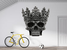 Load image into Gallery viewer, Crowned Skull Wall Decal, Skull Wall Sticker, Gothic Skull Wall Art, King Skull Wall Decor, Dark Aesthetic Wall Decal, Skull Wall Art 027gm