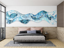 Load image into Gallery viewer, Ocean Wave Wall Decal, Abstract Wave Wall Art, Coastal Wall Decor, Modern Wave Wall Sticker, Beach House Decor, Coastal Bedroom Decor, 030gm