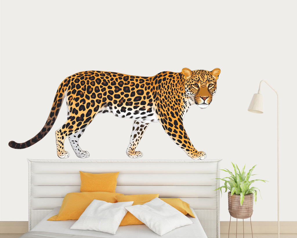 Leopard Wall Decal, Safari Animal Wall Sticker, Jungle Animal Wall Art, Leopard Wall Decor, Safari Nursery Decor, Animal Wall Decal, 032gm
